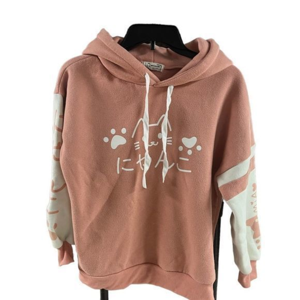 Ruixiang womens cat design long sleeve hoodie